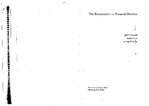 The Econometrics of Financial Markets
