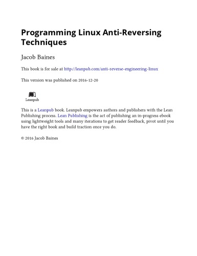 Programming Linux Anti-Reversing Techniques