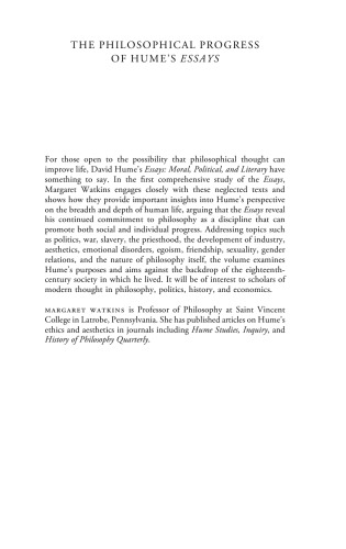 The Philosophical Progress of Hume’s Essays