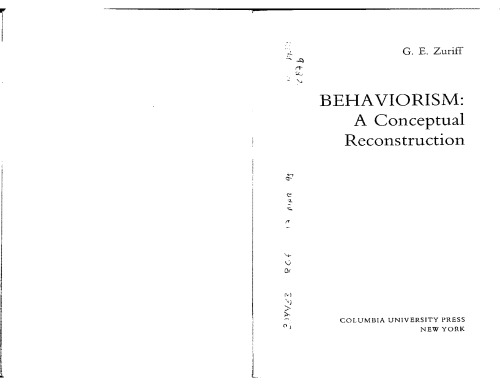Behaviorism : a conceptual reconstruction