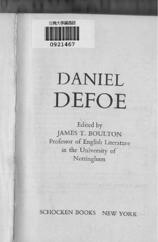 Selected writings of Daniel Defoe