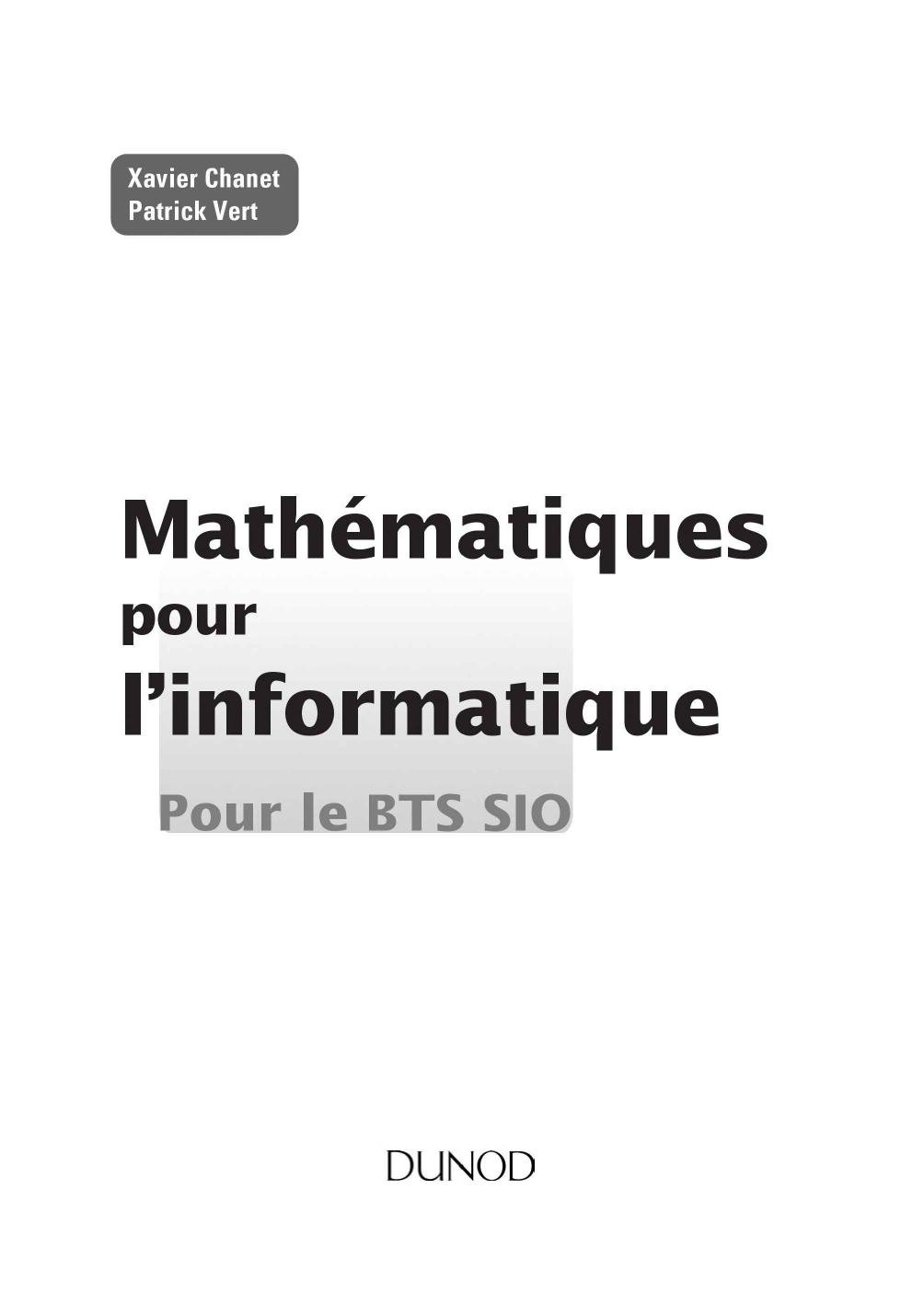 Mathématiques pour l’informatique