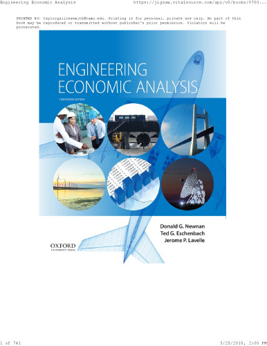 Engineering Economic Analysis