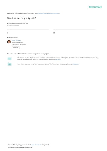 can the sa(va)ge speak