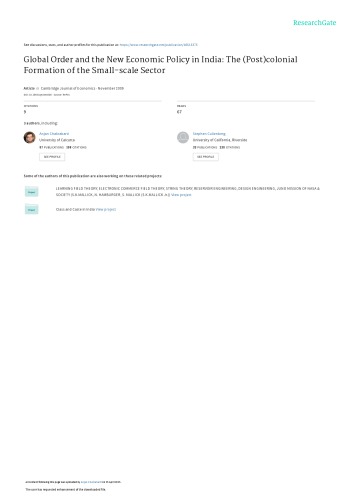 Global Order and the New Economic Policy in India The (Post)colonial