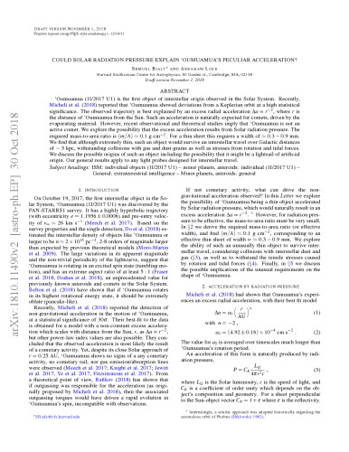 Could Solar Radiation Pressure Explain ’Oumuamua’s Peculiar Accelaration