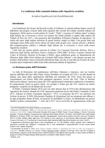 La condizione della comunità italiana nella Jugoslavia socialista