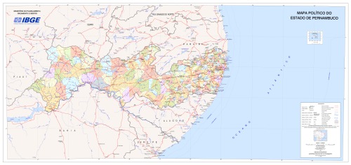 Mapa Político do Estado de Pernambuco