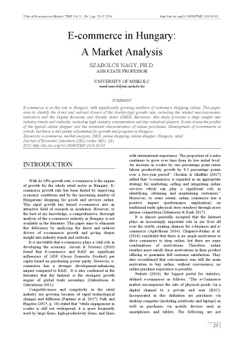 E-commerce in Hungary: A Market Analysis