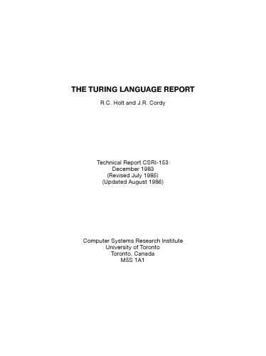 The Turing Language Report