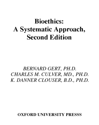 Bioethics A Return to Fundamentals