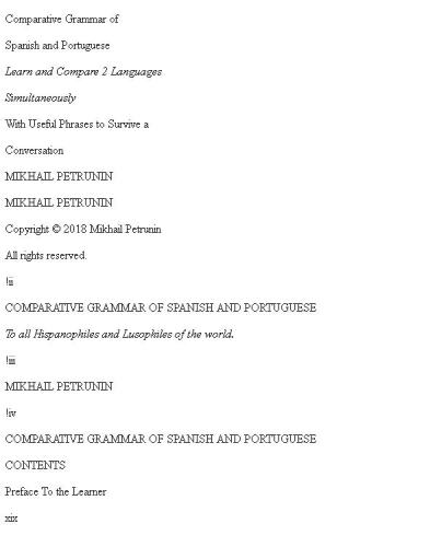 Comparative Grammar of Spanish and Portuguese: Learn & Compare 2 Languages Simultaneously (With Useful Phrases to Survive a Conversation)