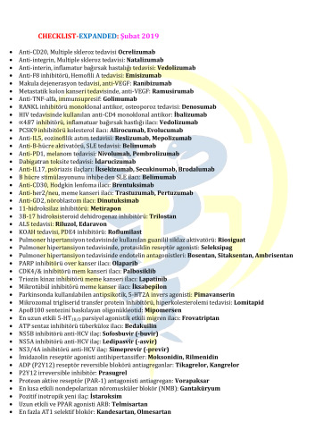 Farmakoloji Checklist