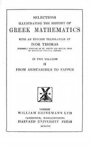 Selections illustrating the History of Greek Mathematics