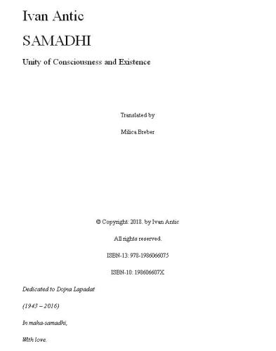 Samadhi: Unity of Consciousness and Existence