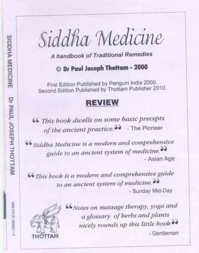 SIDDHA MEDICINE HANDBOOK OF TRADITIONAL REMEDIES