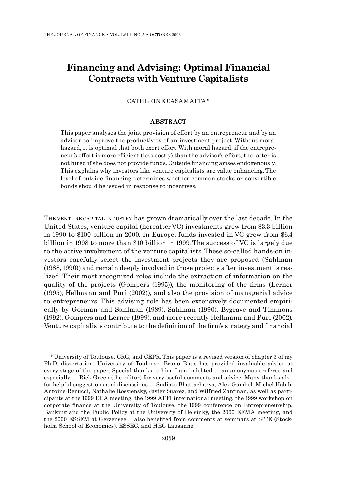 Financing and Advising: Optimal Financial Contracts withVenture Capitalists
