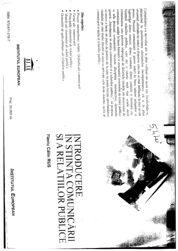 Introducere in stiinta comunicarii si a relatiilor publice