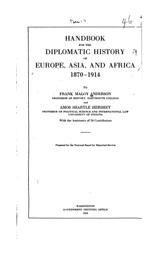 Handbook for the Diplomatic History of Europe, Asia, and Africa
