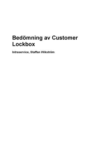 Bedömning av Customer Lockbox