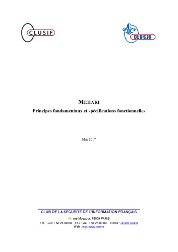 MEHARI: Principes fondamentaux et spécifications fonctionnelles