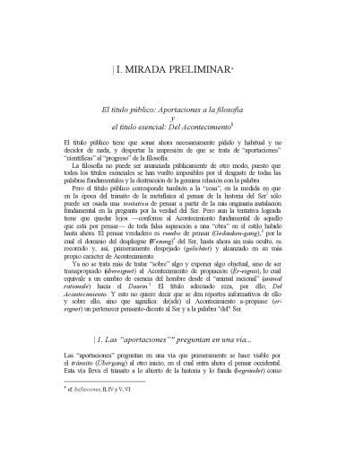 Aportaciones a la filosofía o Del acontecimiento