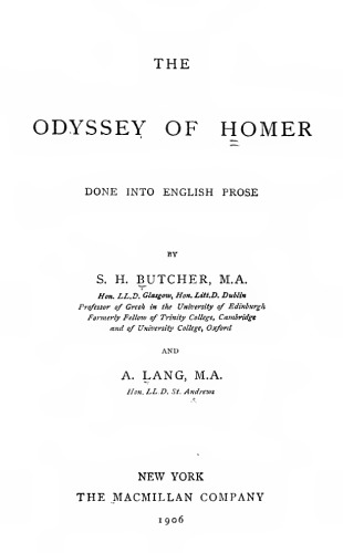 The Odyssey of Homer, done into English prose by Homer