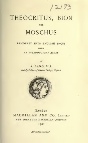 Theocritus, Bion and Moschus