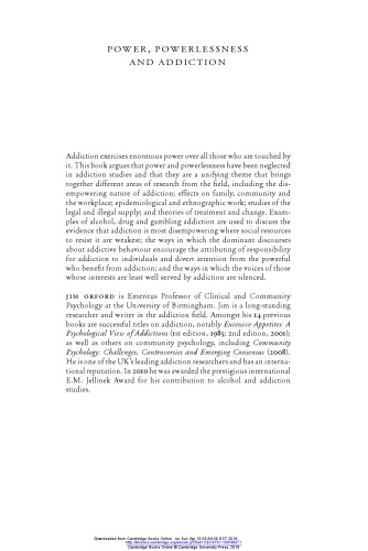 Power, Powerlessness and Addiction