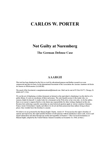 Not Guilty at Nuremberg