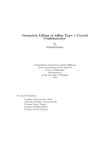 Geometric Lifting of Affine Type A Crystal Combinatorics