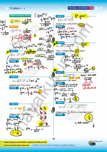 KAF-T Türev (Temel Kavram 16,17,18)
