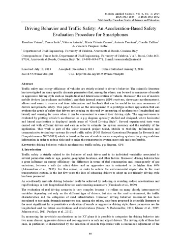 Driving behavior and traffic safety: An acceleration-based safety evaluation procedure for smartphones