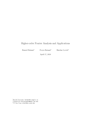 Higher-order Fourier Analysis and Applications