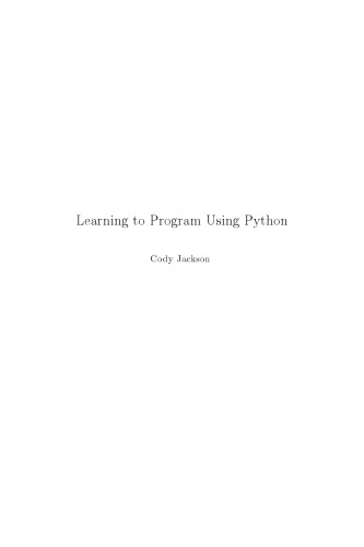 Learning to Program using Python