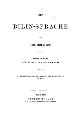 Wörterbuch der Bilin-sprache