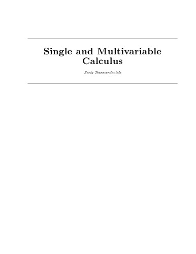 Single and Multivariable Calculus