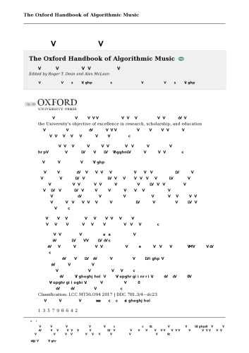 The Oxford Handbook of Algorithmic Music