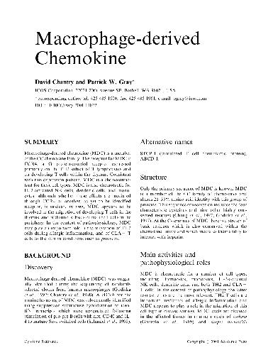 Macrophage-derived Chemokine