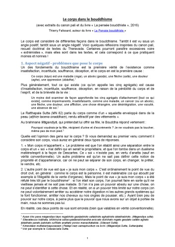 Le corps dans le bouddhisme
