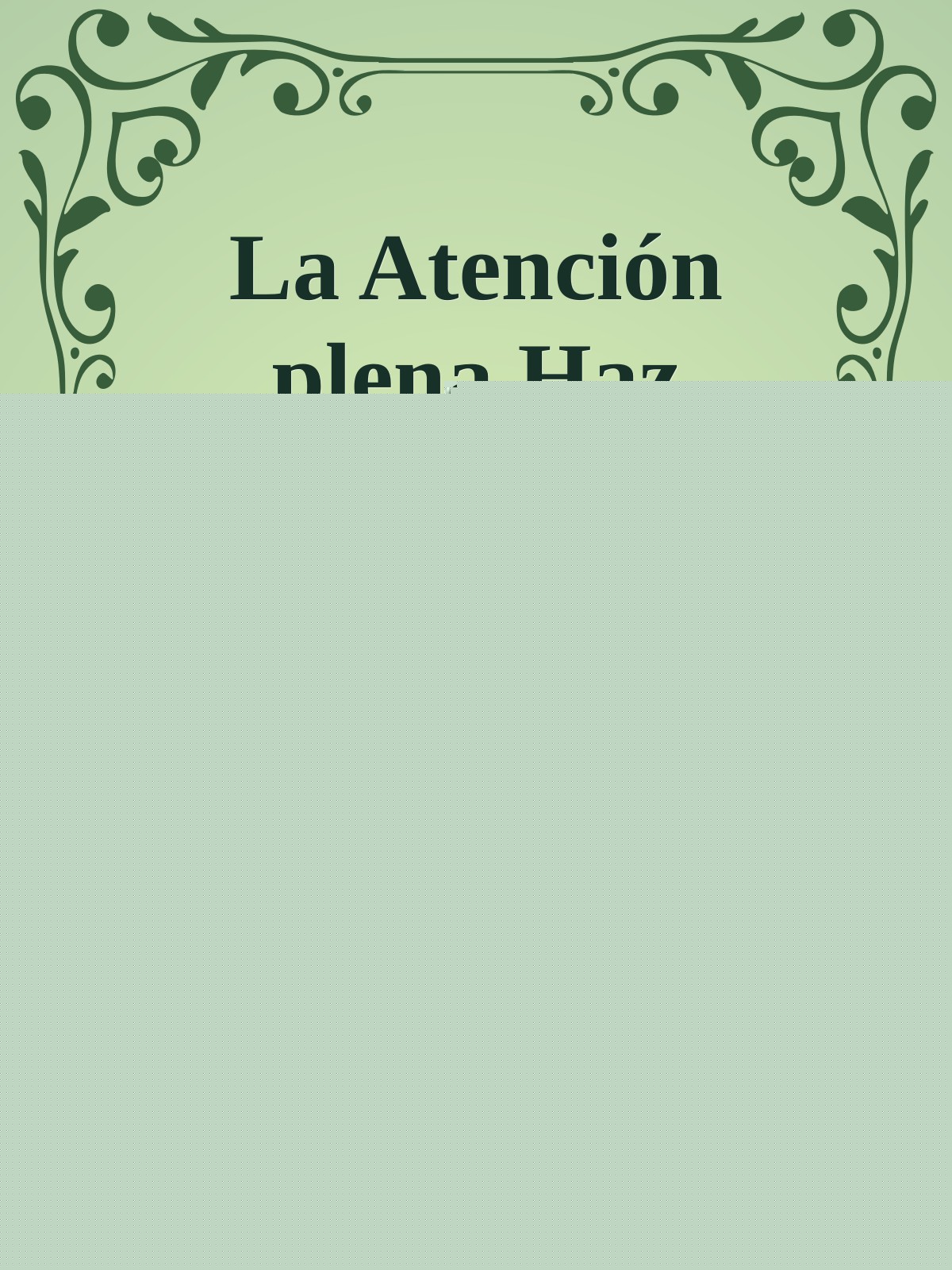 Mindfulness - Atención Plena Haz espacio en tu mente