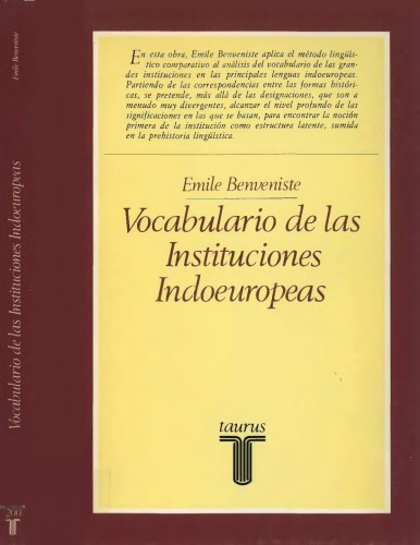 Vocabulario de las instituciones indoeuropeas