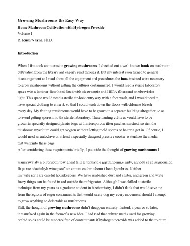 Growing Mushrooms the Easy Way: Home Mushroom Cultivation with Hydrogen Peroxide