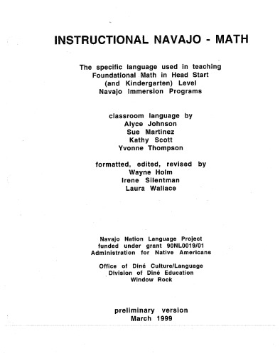 Instructional Navajo - Math