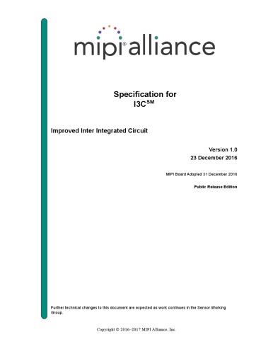 MIPI Specification for I3C Version 1.0