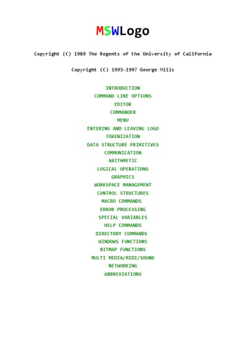 MSWLogo (Logo Programming Language) User Manual / Help