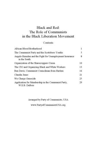 Black and Red: The Role of Communists in the Black Liberation Movement