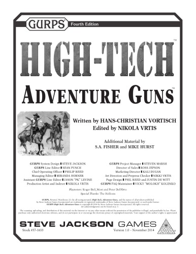 GURPS 4th edition. High-Tech. Adventure Guns