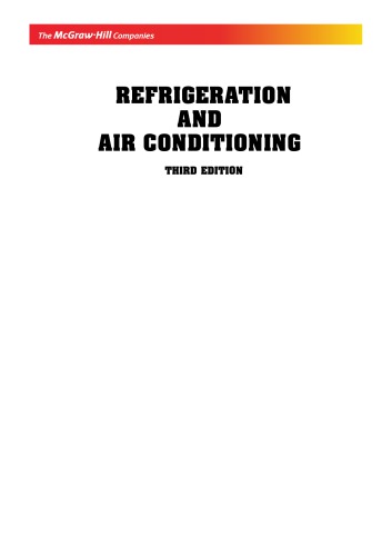 Refrigeration and Air-Conditioning
