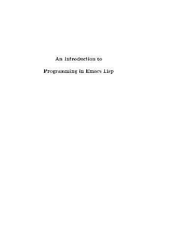 An introduction to programming in emacs lisp